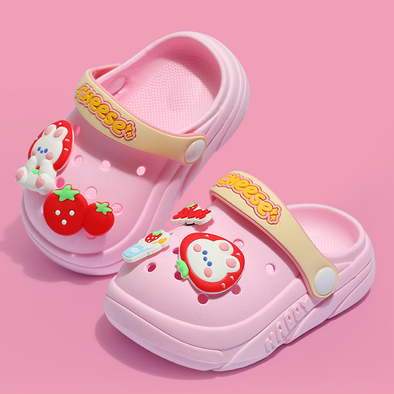 Children's Hole Shoes Summer New Boys Cute Non-Slip Girls Outer Wear Closed-Toe Slippers Soft Bottom Baby Sandals