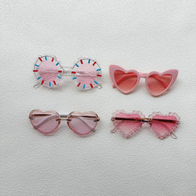 粉色系儿童时尚墨镜宝宝拍照个性直播凹造型眼镜防紫外线太阳眼镜