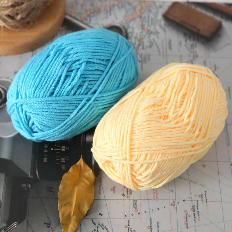 定制产品5股牛奶棉毛线批发手工钩编织玩偶拖鞋毛线花束毛线批发