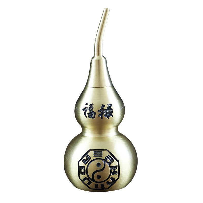 铜葫芦纯铜摆件空心开口开盖八卦黄铜葫芦挂件大小办公室客厅装饰