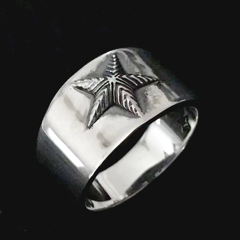 s925纯银cody单星戒指泰银纳瓦霍族风格指环街头嘻哈潮牌银饰批发