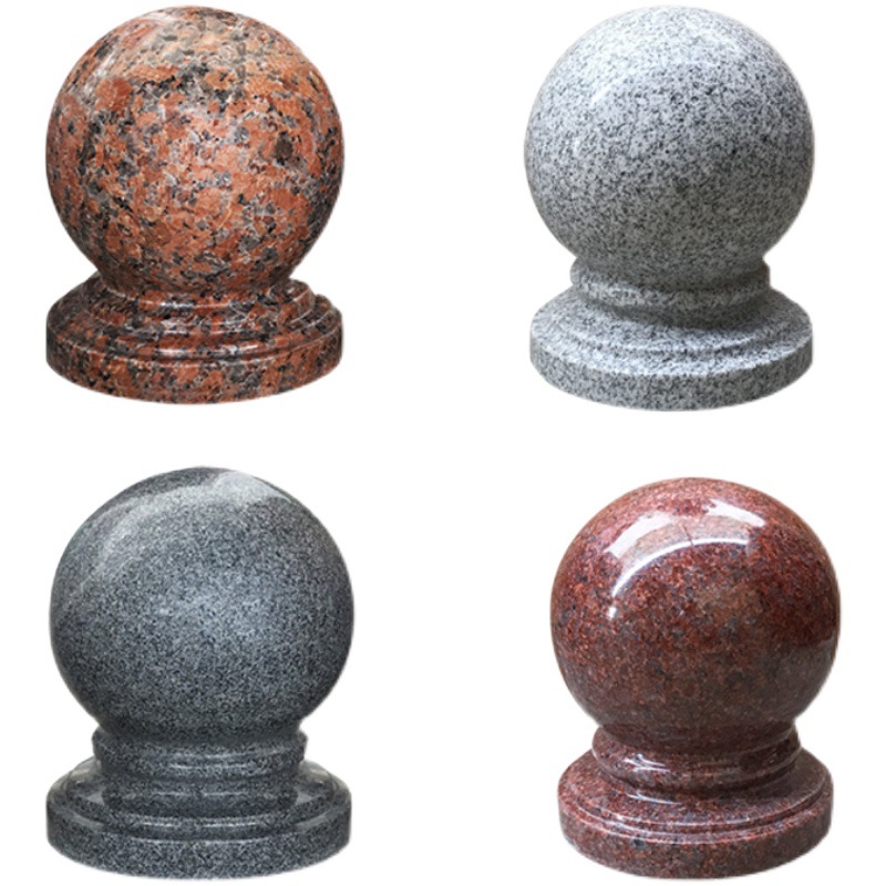 9v7t花岗岩大门柱石球圆球围栏围墙挡车路障球大理石风水球石墩圆