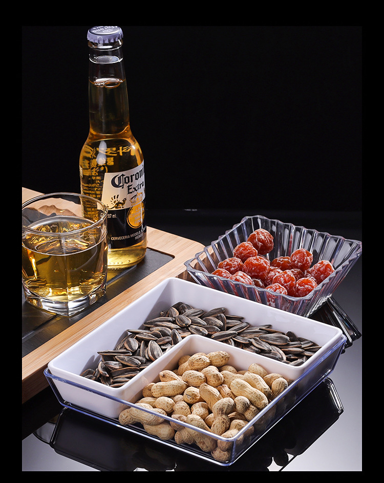 ktv酒吧 亚克力小吃碟水果盘零食干果盘塑料瓜子糖果盘子厂家批发