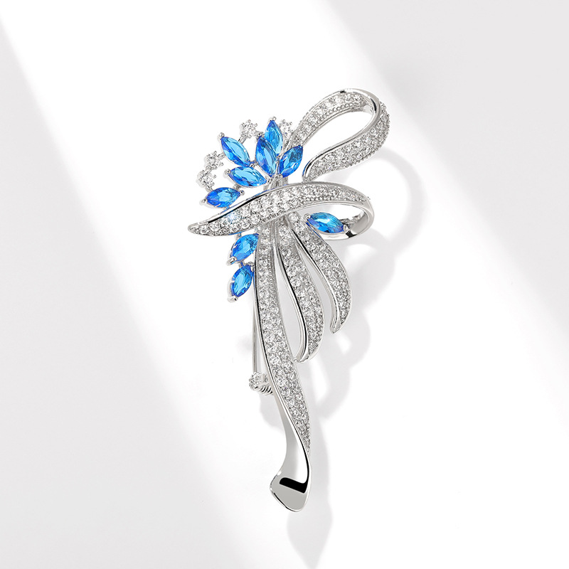 天奢珠宝高档品牌 轻奢高级感大衣胸花 铜锆石星黛胸针妇女节礼物