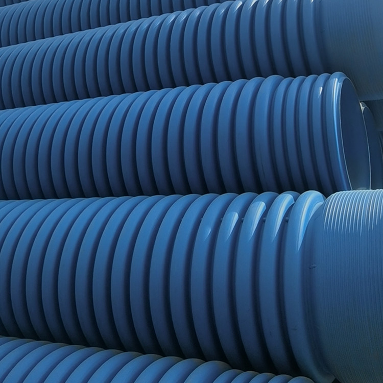 muhdpe双壁波纹管 蓝色全性能合金管 sn12.5全检hdpe双层壁排污管