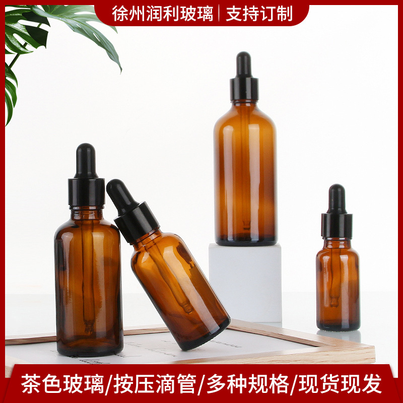 tawney essential oil bottle 10ml essence cosmetics glass subpackaging fire extinguisher bottles 30ml dropper perfume sprayer