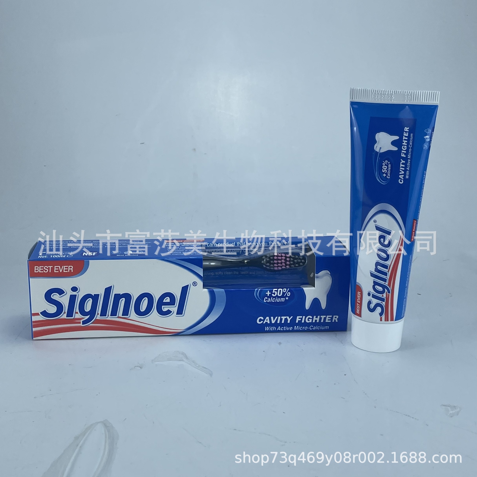 Spot Foreign Trade 100ml with Brush English Middle East Salt White Cleaning Multi-Effect Signoal Toothpaste Toothpaste