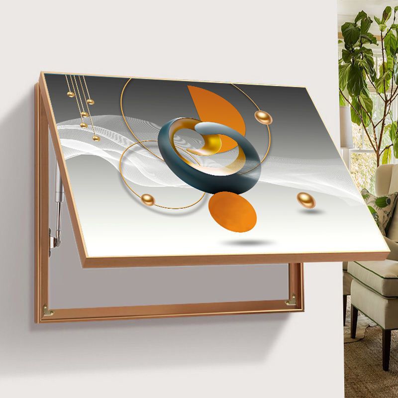 电表箱装饰画推拉免打孔艺术简约客厅高档遮挡总开关配电箱电闸盒