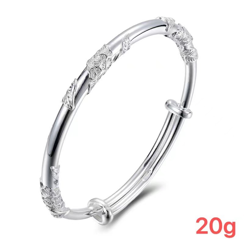 Flowers Genuine Pure Silver 999 Sterling Silver Bracelet Niche Solid Top-Selling Product Fashion Bracelet Valentine's Day Gifts for Girlfriend