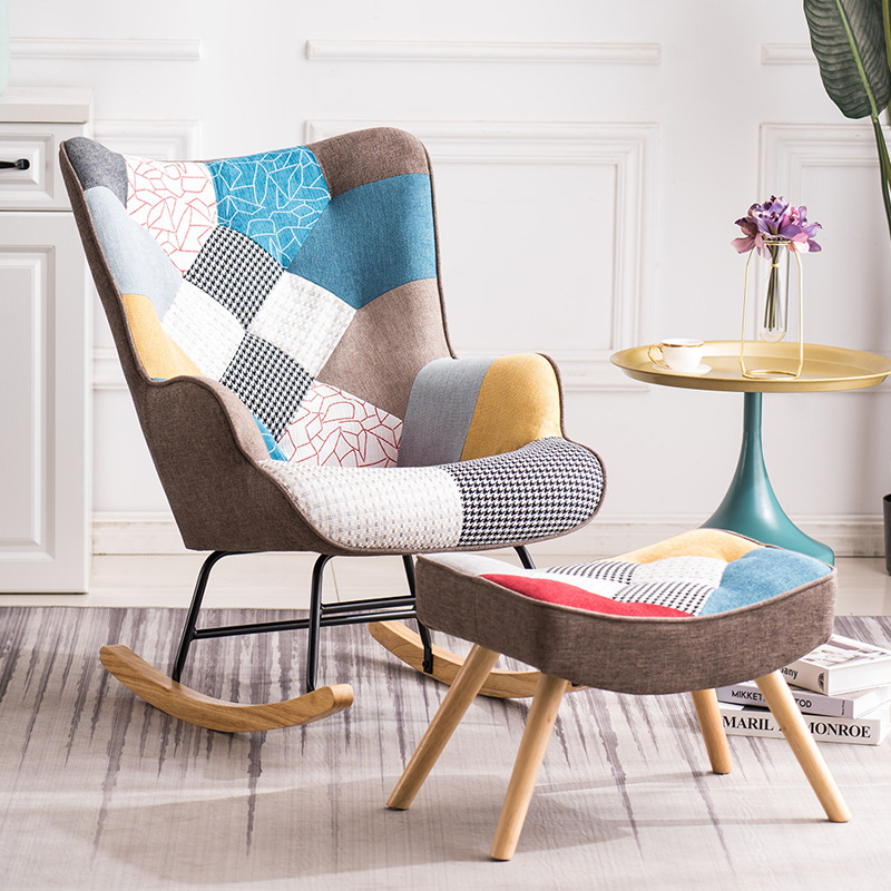 家用摇摇椅北欧成阳台休闲椅单人懒人轻奢躺椅午睡卧室椅