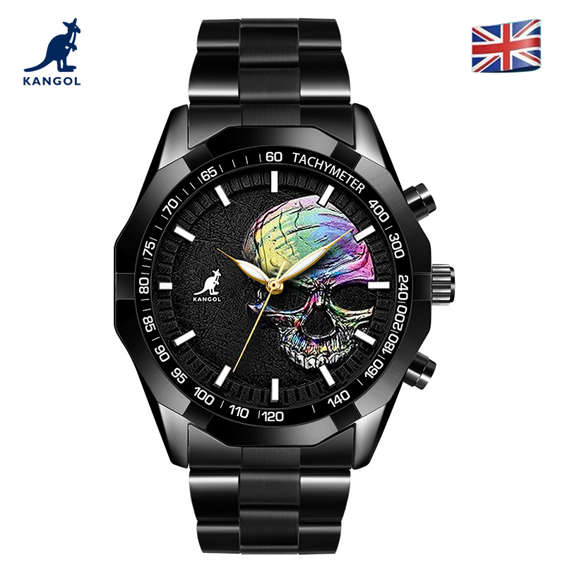 英国品牌坎戈尔袋鼠kangol全自动石英表男士手表学生防水-k835