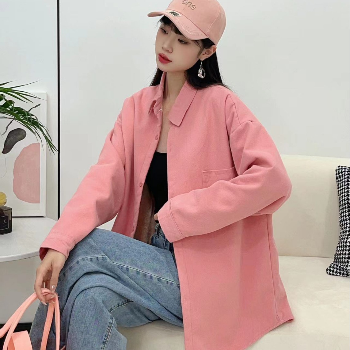 加绒加厚洗水棉一体绒外套休闲时尚宽松洋气韩版上衣外穿叠穿