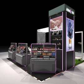 广州厂家制定款式多样化妆品彩妆展示柜木质烤漆中岛柜前柜柜台