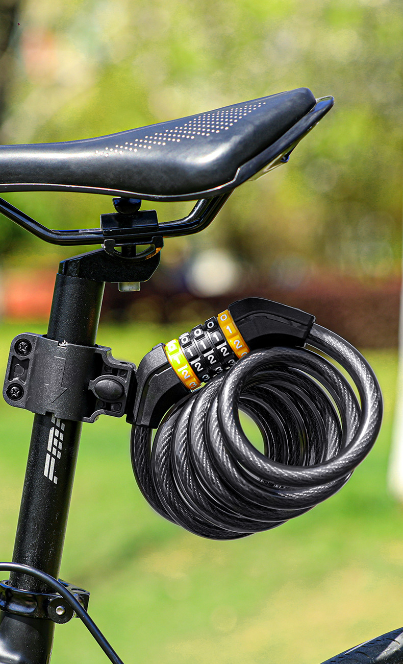 westbiking自行车锁密码锁山地锁公路单车条形钢丝防盗锁骑行装备