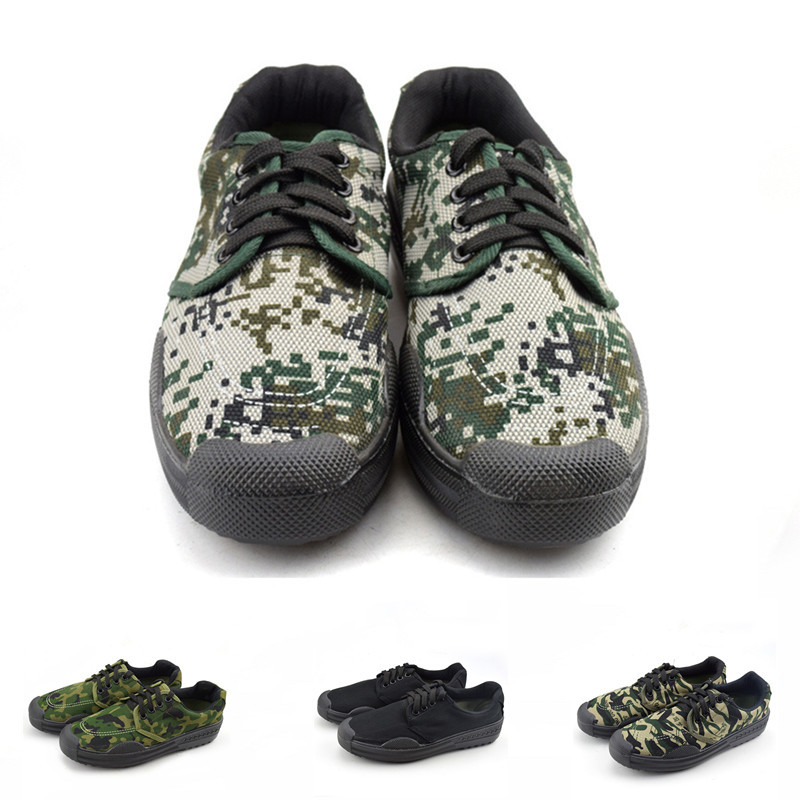 夏季中大学生军训作训鞋迷彩解放鞋户外拓展训练胶鞋劳保工作鞋