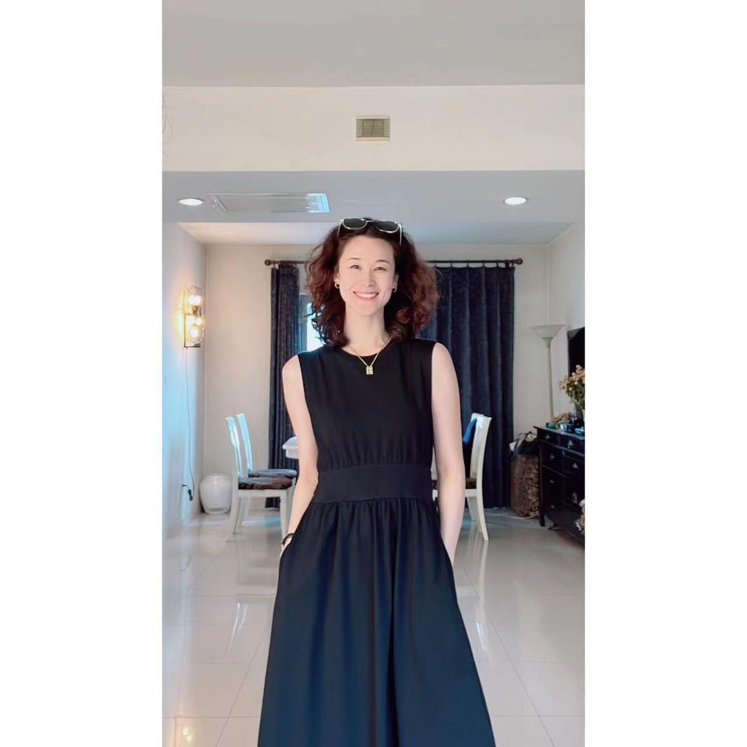 妞姐himeganjane法式气质拼接长裙优雅女士春夏季时尚