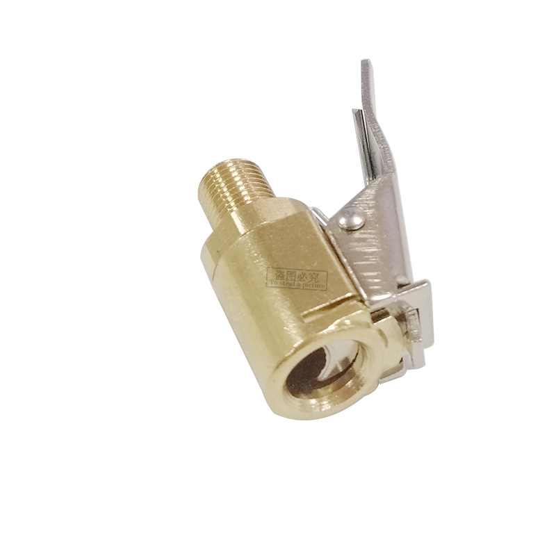 车载充气泵美式螺纹气嘴转接头快速转换头夹式气嘴汽车打气泵配件