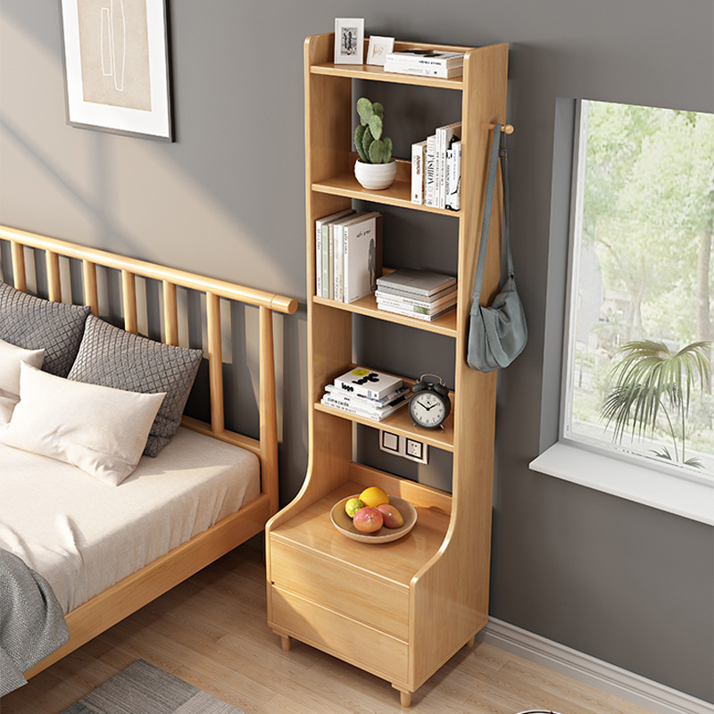 厂家直销床头柜简约创意卧室小型置物架书架一体新颖收纳柜储物柜