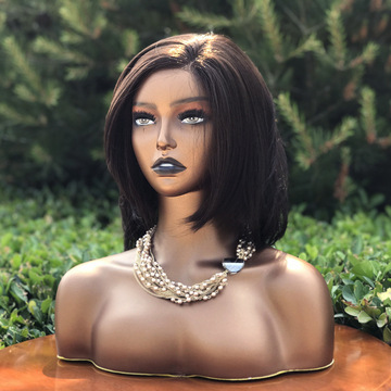 欧美头模 黑皮肤女士假人模特头 双肩半身支架道具mannequin head