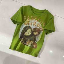 艾薇自制--女装时尚休闲阳光绿色圆领夏季t恤T7276