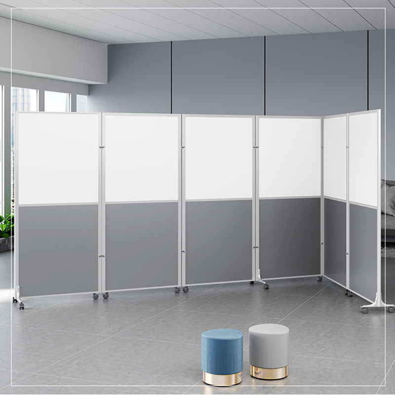 简易办公室移动屏风高隔断免安装可折叠酒店推拉门车间活动挡板墙