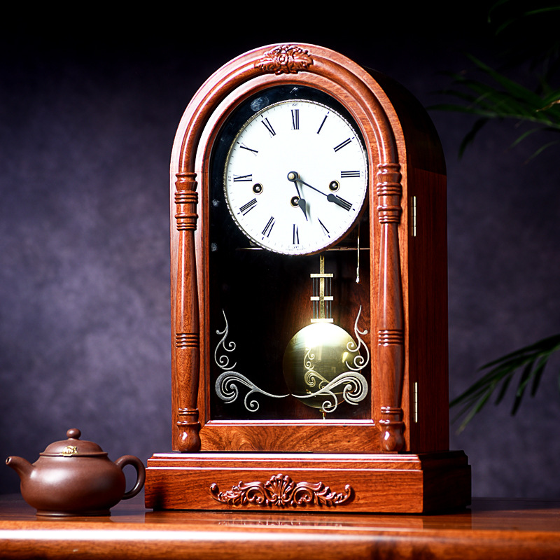 汉时钟表座钟客厅大号摆钟桌面摆台式机械复古赫姆勒台钟hd328