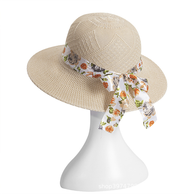 Hat Female Summer Ribbon Raffia Hat Sun Protection Hat Fashion Mother Sun Hat Summer Women's Sun Hat