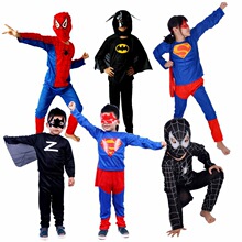 万圣节服装化妆舞会蜘蛛侠服装超人蝙蝠侠佐罗儿童表演服装套装