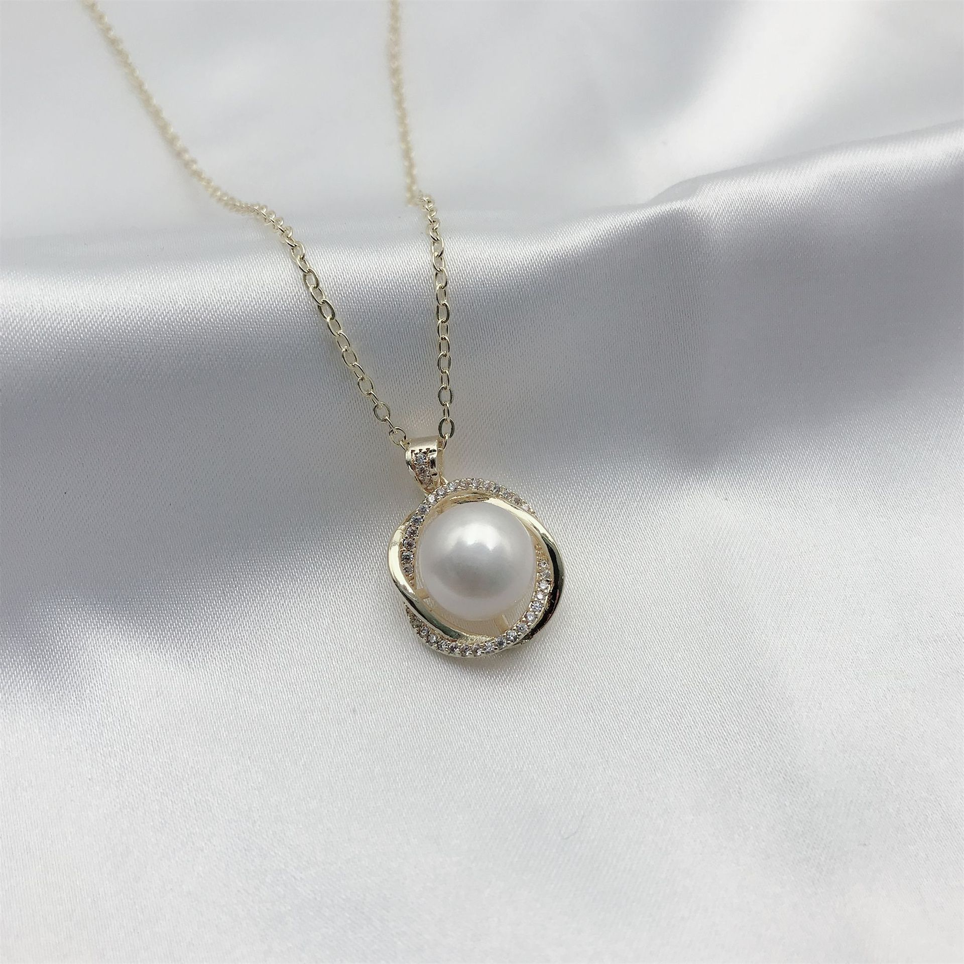 凡桃饰品 玫瑰花珍珠吊坠(不含链)c5030