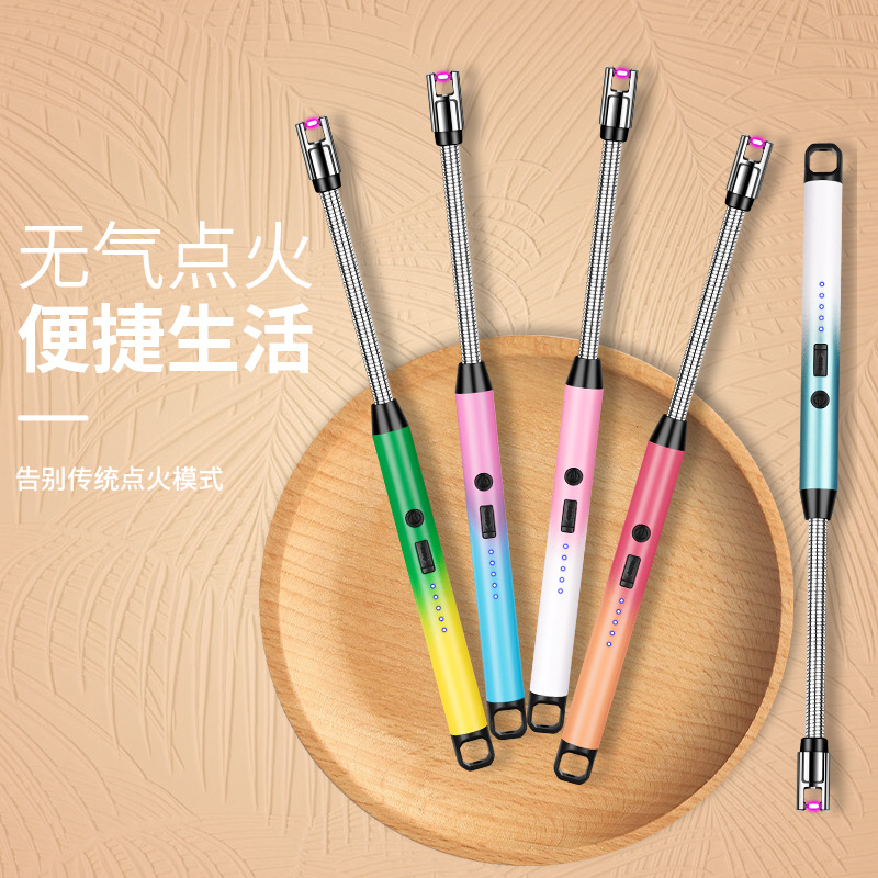 Gradient Color Arc Pulse Igniter Lengthened Point Aromatherapy Burning Torch Charging Point Gas Igniter