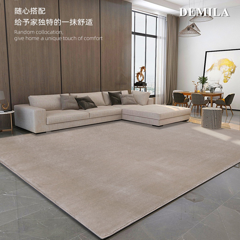 Light Luxury Living Room Minimalist Nordic Solid Gray Modern Minimalist Bedroom Fully Covered Japanese Style Coffee Table Floor Mat Carpet