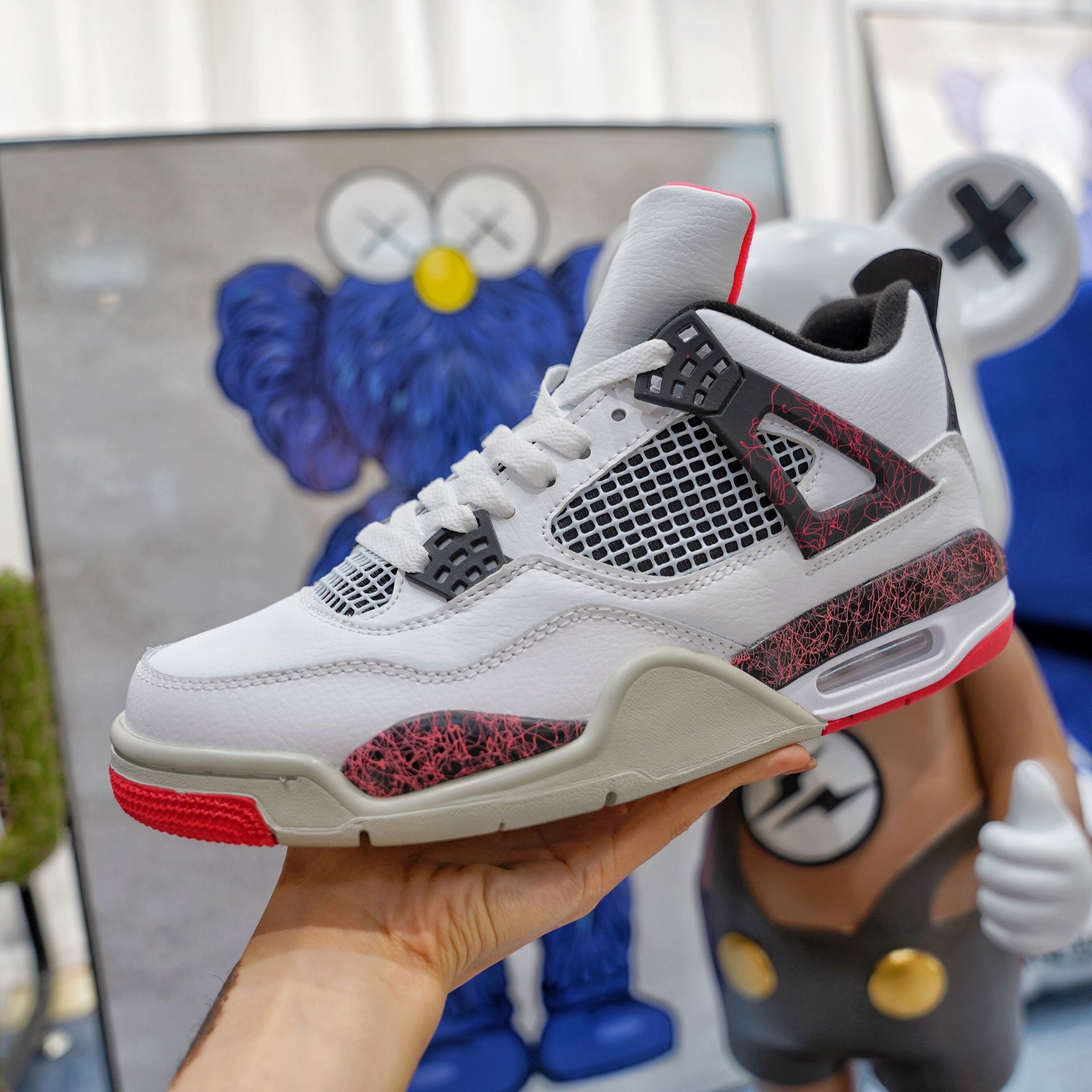 代发莆田鞋aj4热熔岩白帆联名黑蓝白水泥aj3运动篮球鞋休闲运动鞋