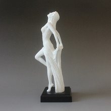 创意美女人物雕塑艺术装饰工艺品现代简约家居客厅样板房白色嘉卓