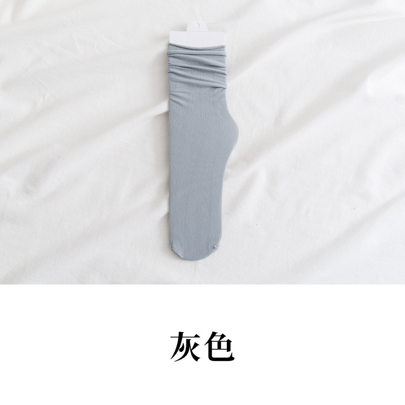 Socks Women's Socks Ice Socks Summer Thin Velvet Ice Silk Socks Mid-Calf Japanese Style Loose Socks Zhuji Long Socks Wholesale