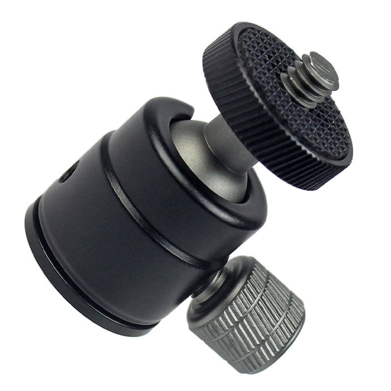 直播摄影三脚架云台360度旋转迷你球形云台1/4接口相机金属转接头