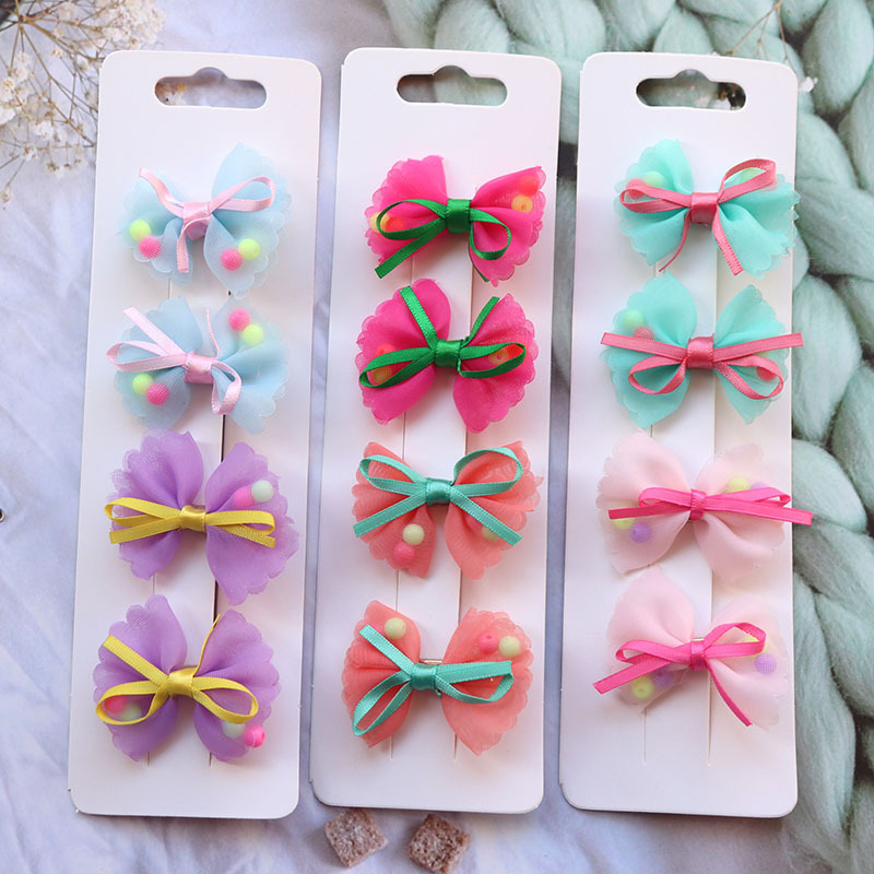 Japanese and Korean Children's Bow Barrettes Cute Girl Side Clip Hair Accessories Little Girl Headdress Baby Hair Clip Suit