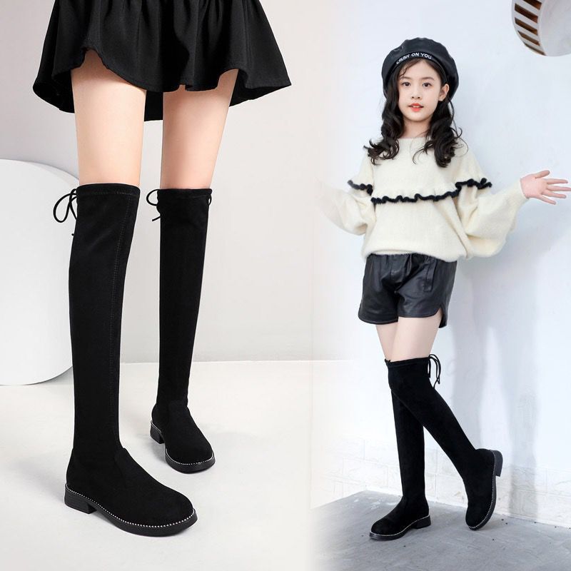 女童靴子儿童鞋子2020秋冬新款韩版时尚过膝靴高筒靴弹力长靴单靴