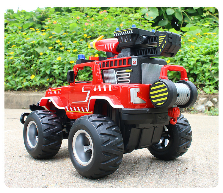 威腾代发遥控喷水消防救火云梯汽车跨境3612a声车模越野礼品代发