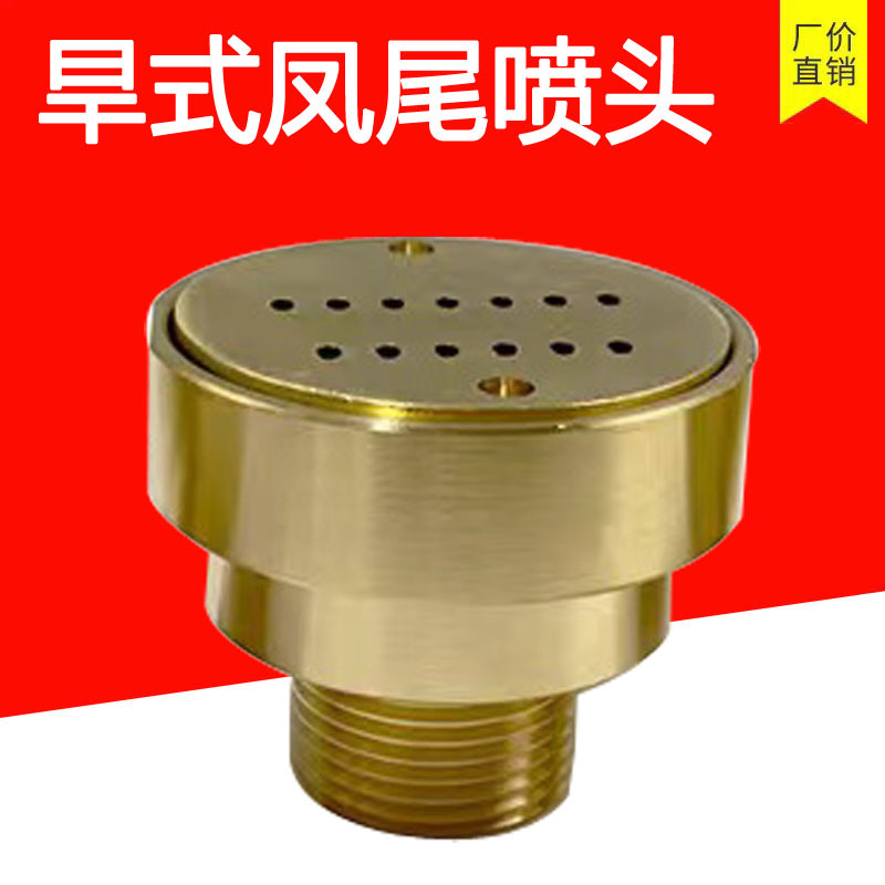 旱式凤尾喷头旱地景观喷头全铜1寸dn25喷泉广场酒店庭院高档小区