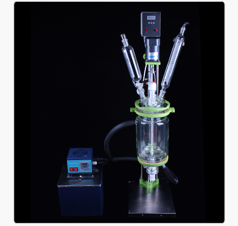 现货供应双层玻璃反应釜1l-5l搅拌回流蒸馏装置实验室玻璃反应器