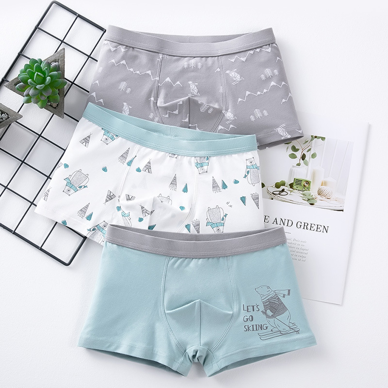 3条男童内裤纯棉a类3-15岁成长发育期小童中大童学生全棉平角裤头