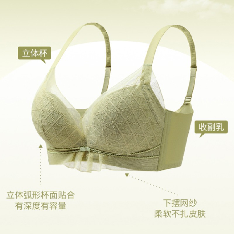 Women's Underwear Summer Thin Small Breast Push up Breathable Underwired Flat Chest Special Non-Magnetic Non-Iron Electronics Factory Work Bra