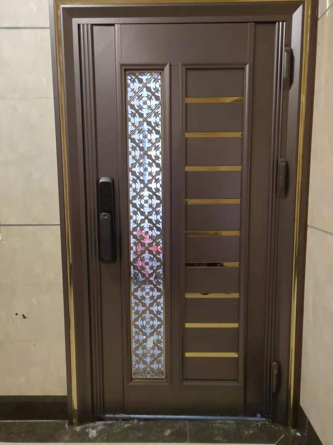 新款入户不锈钢门单开防盗小区韩式门中门通风别墅大门进户门