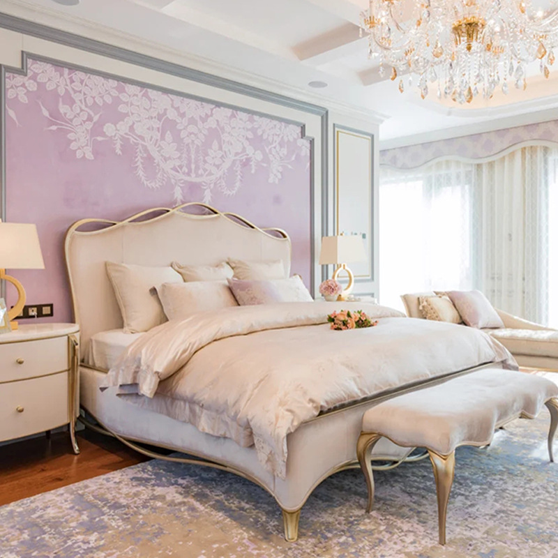 美式美剋美家art实木床轻奢现代简约小户型主卧双人公主婚床家具