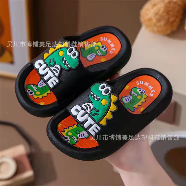 Boy Slippers Summer Children's Cartoon Cute Non-Slip Thick Bottom Soft Bottom Indoor Shoes Baby Boy Slippers Spring and Summer