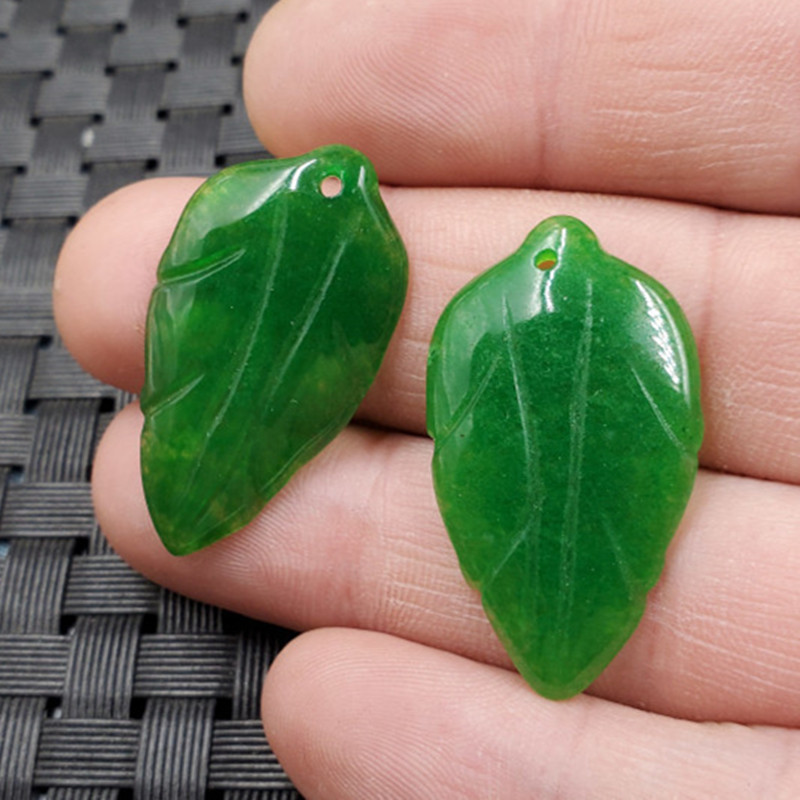 玉石挂件翠玉干青树叶挂件阳绿金枝玉叶吊坠满绿吊坠项链坠玉挂件