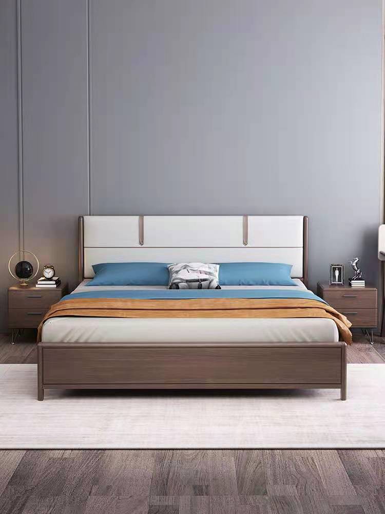 8米简约浅咖色软靠双人床1.5米储物主卧婚床