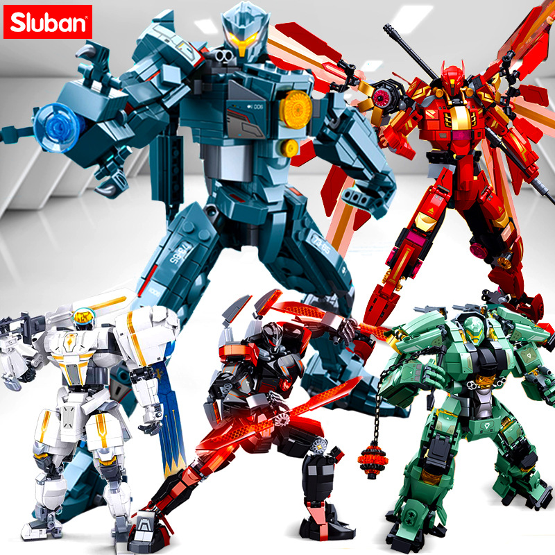 环太平洋2机甲复仇流浪者机器人拼装男孩玩具哥斯拉兼容乐高积木