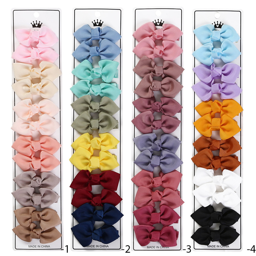 Bow Duckbill Clip European and American Cute Children's Hair Accessories Rib Ribbon Barrettes Hairpin Sets Pet Hairpin Barrettes BB Clip