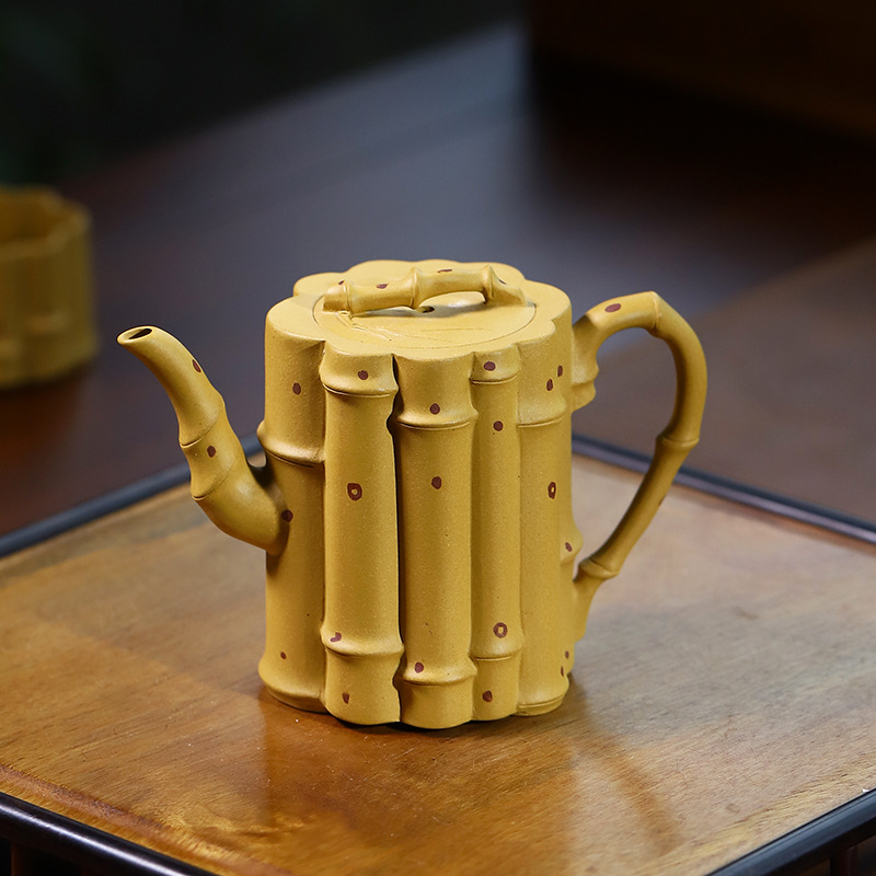 宜兴紫砂壶纯全手工仿生器一捆竹一壶两杯礼盒茶具套装高中端礼品